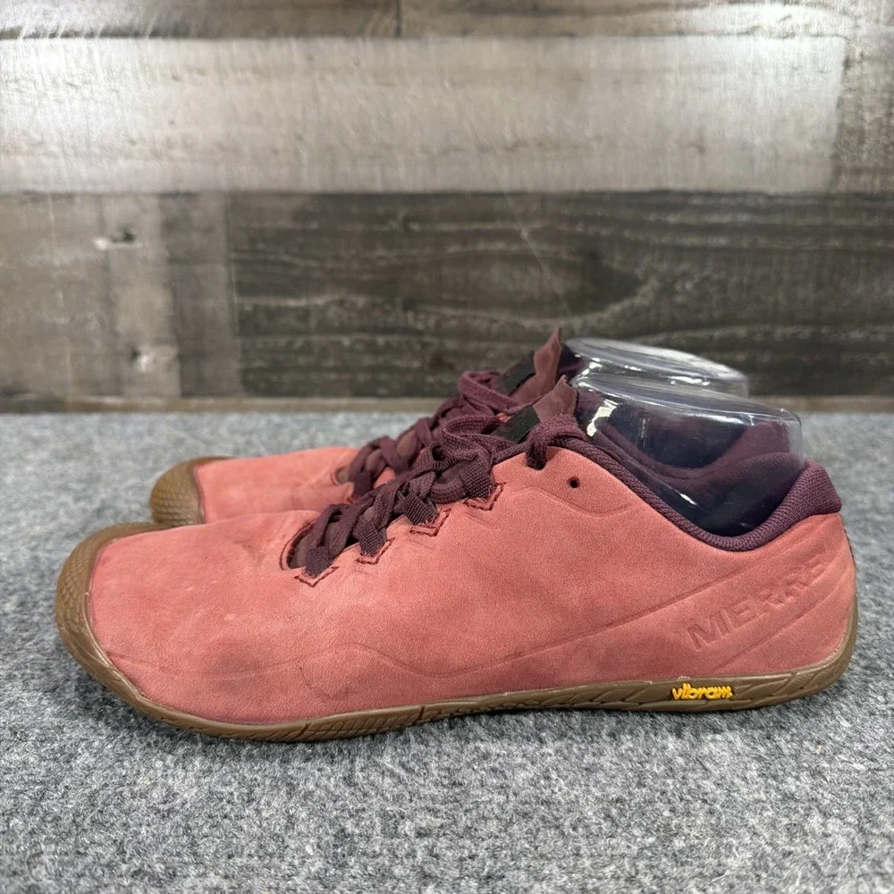 Merrell Vapor Glove 3 Luna Leather Womens 9 Barefoot Shoes Red Vibram Zero Drop